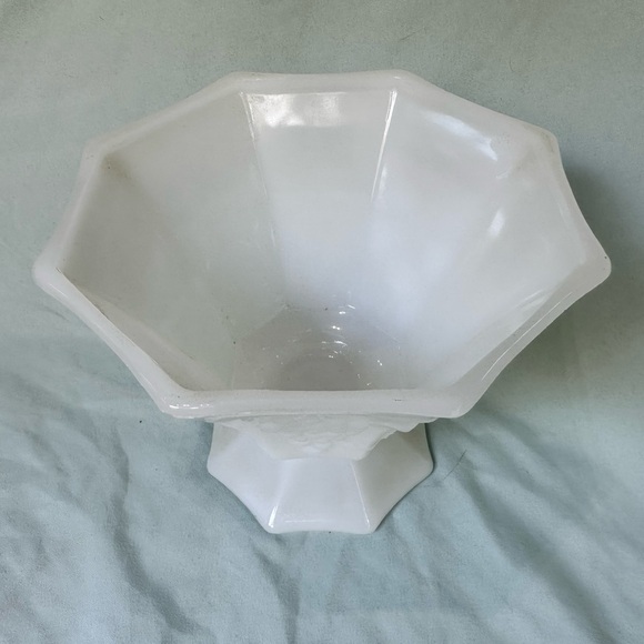 Octagonal milk glass candy bowl - Picture 2 of 3